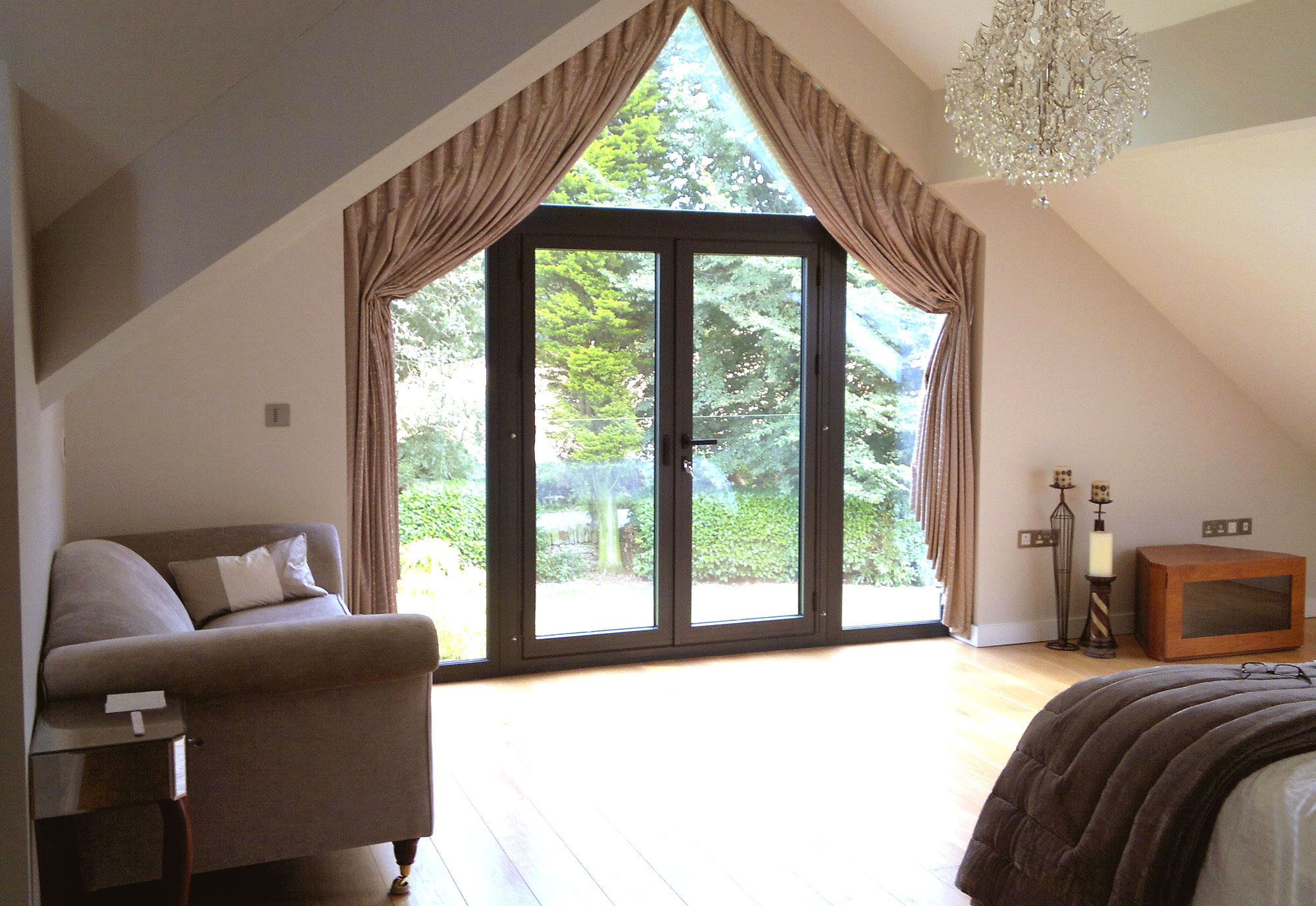 curtains on a sloping window