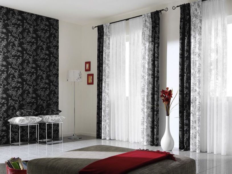 patterned curtains interior design