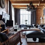 rideaux dans un style de maison en bois