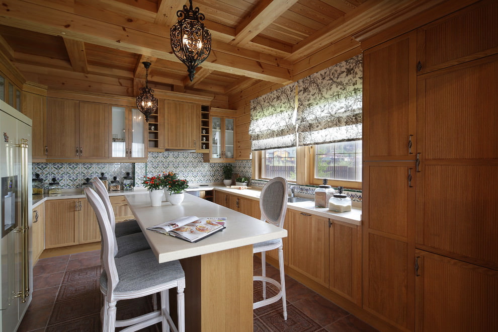 rideaux dans une sélection de photos de maison en bois
