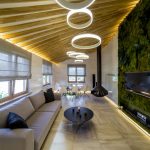 rideaux dans une maison en bois style eco