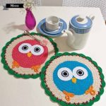 idées de design tapis hibou tricoté