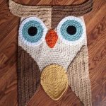 tapis tricoté photo hibou design