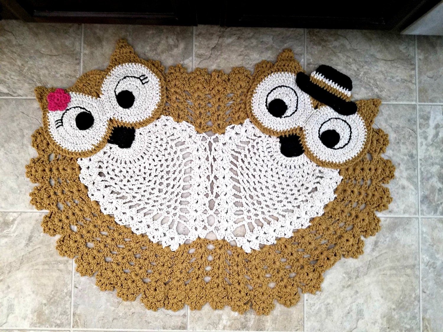 tapis en tricot chouette photo clairance