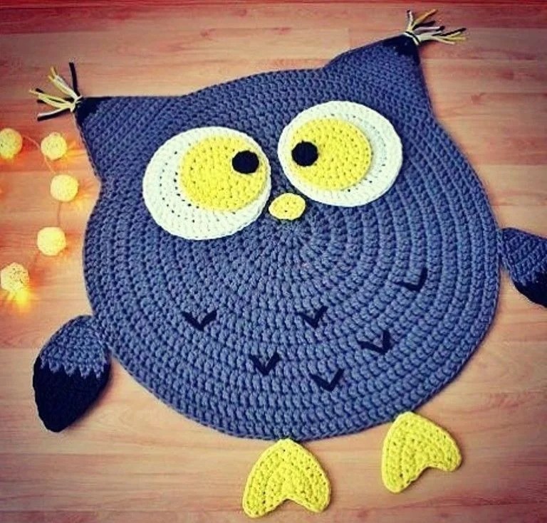 tapis hibou tricotez-le vous-même