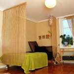 tende di bambù nella camera da letto