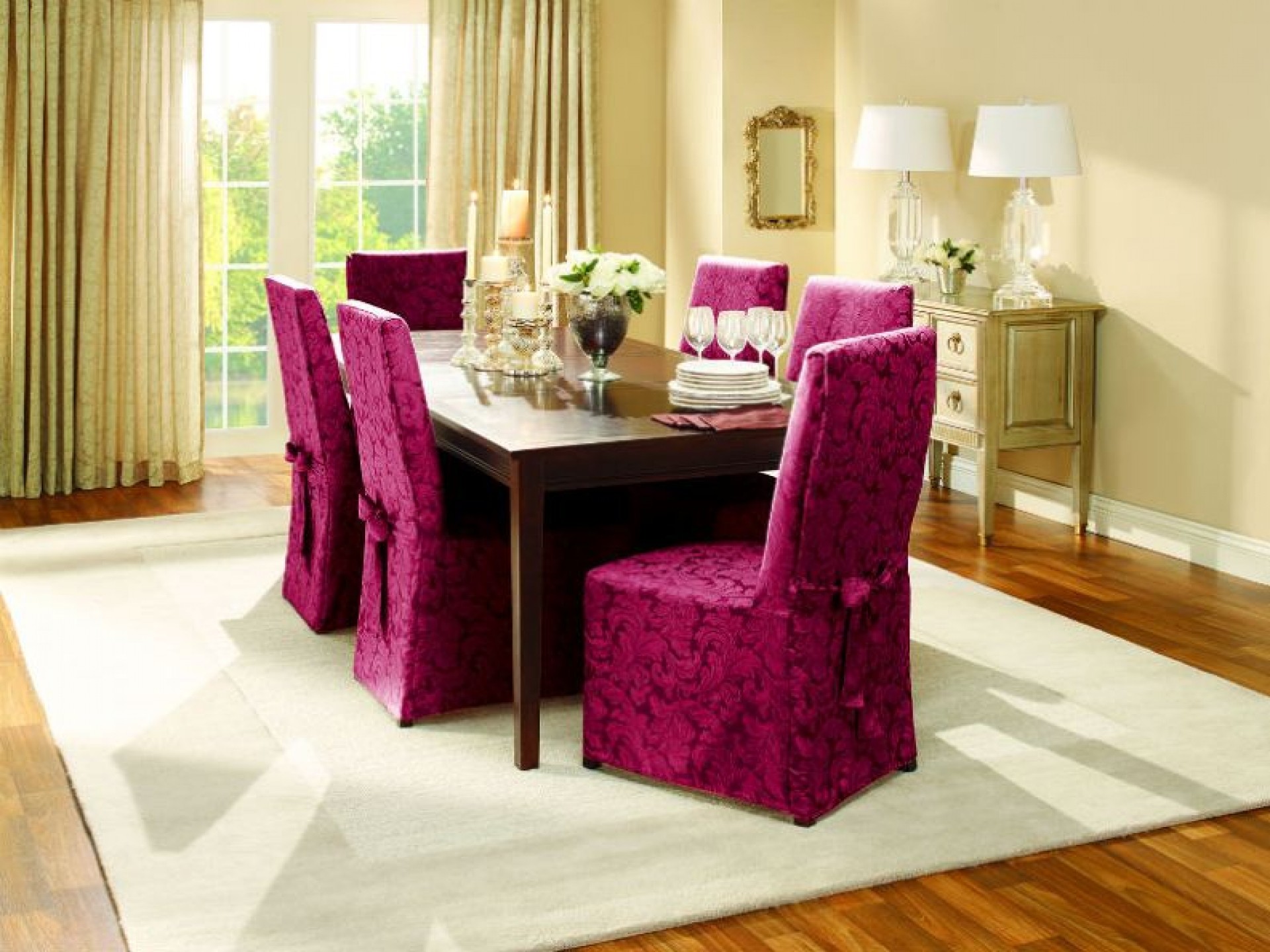 housses de chaise avec idées de design de dossier