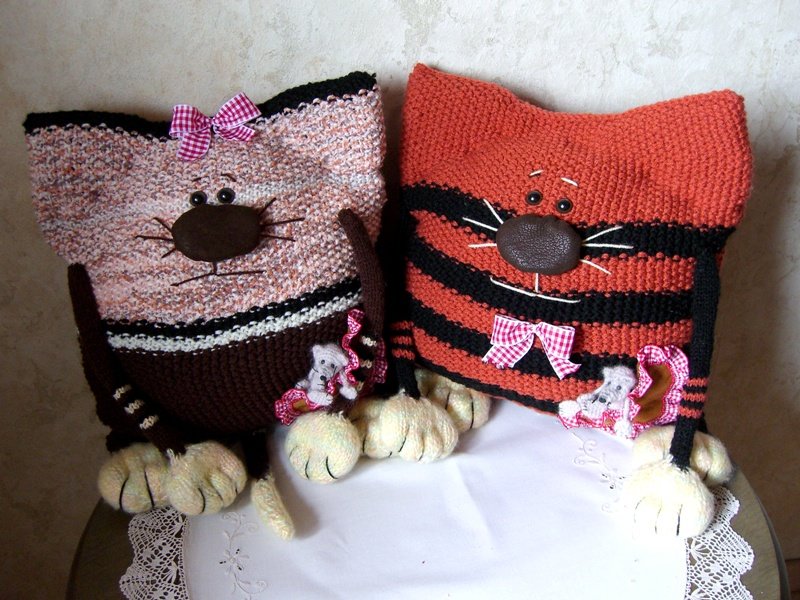 oreillers décoratifs chats
