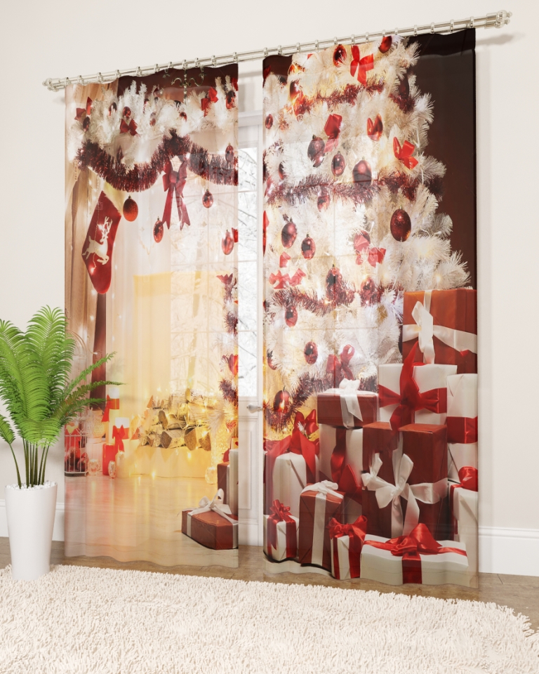 photo curtains on windows interior design