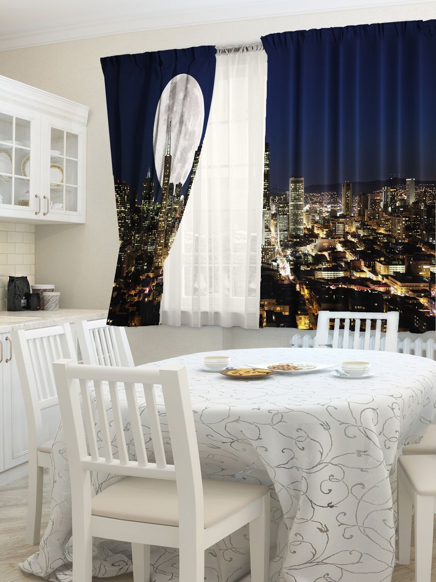 photo curtains on the window interior photo