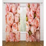 photocurtains on the window of a rose