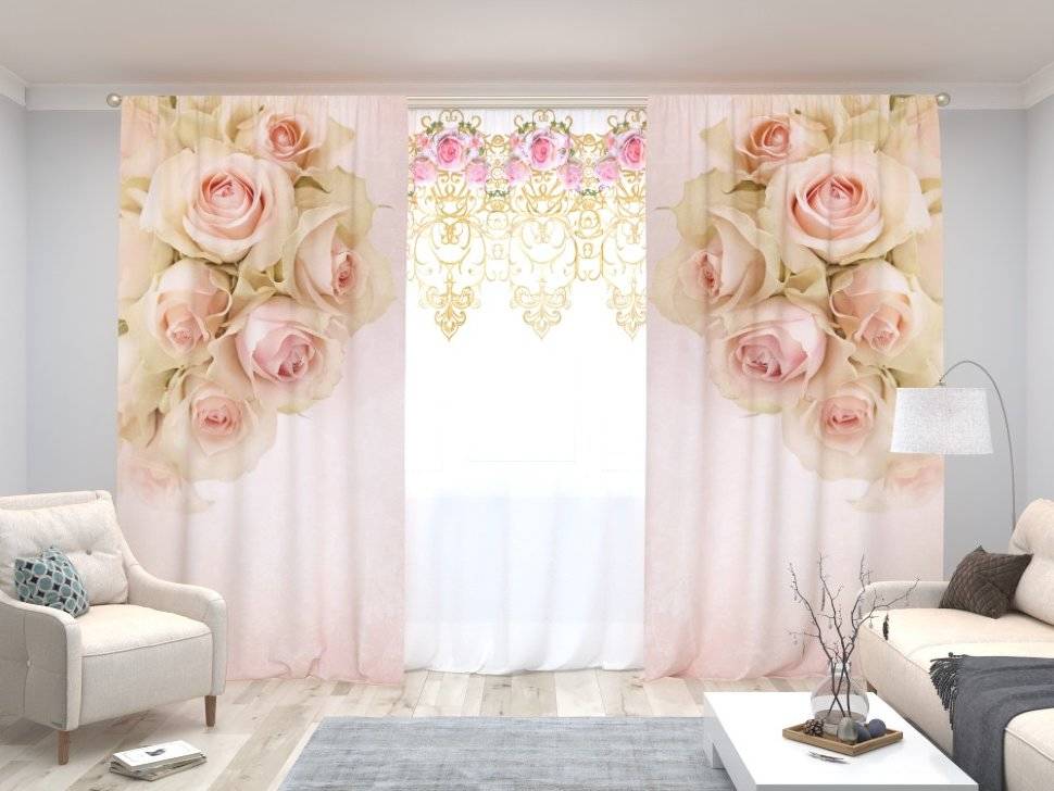 photocurtains with roses