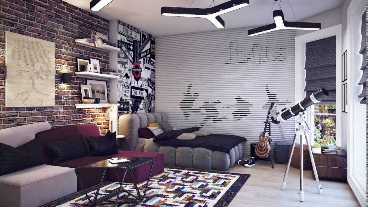 rideaux dans la salle d'un thème rock adolescent garçon
