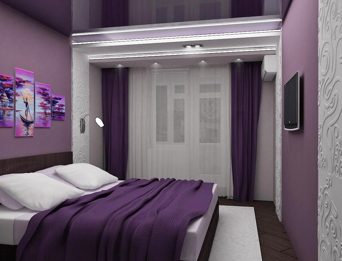 ein Satz Vorhänge und Bettdecken für das Schlafzimmer