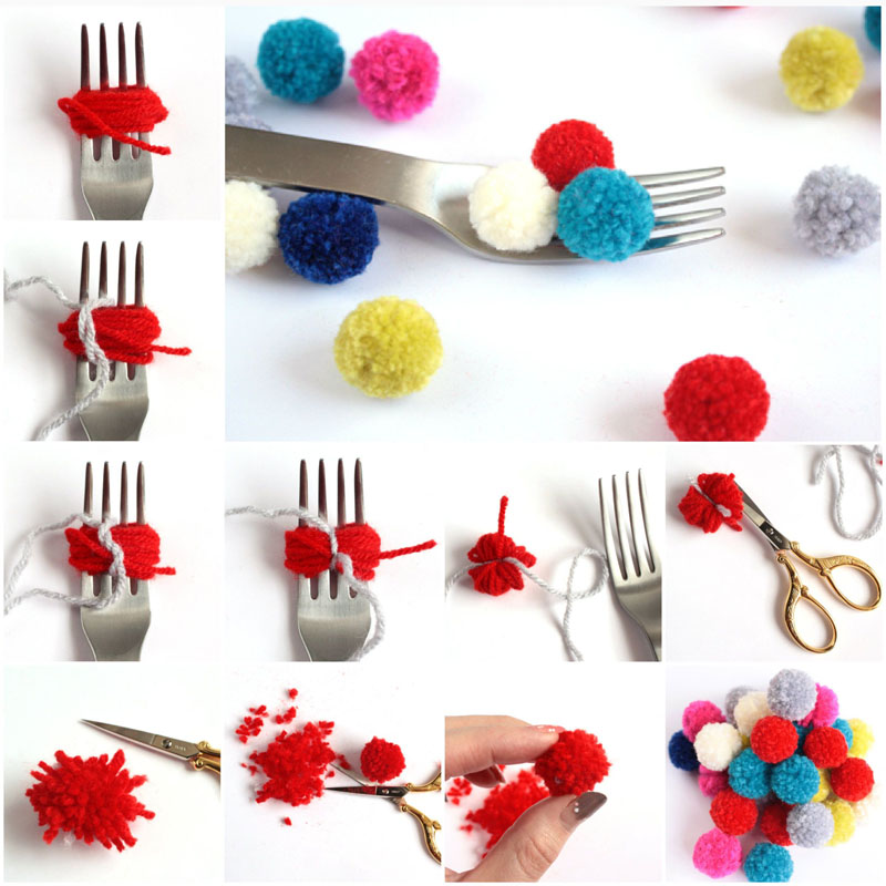 tapis fait de pompons faites-le vous même photo design