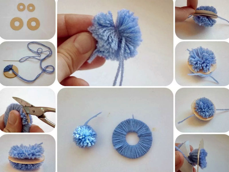 tapis fait de pompons bricolage