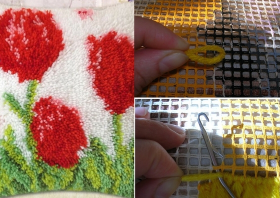 technique de broderie de tapis noués