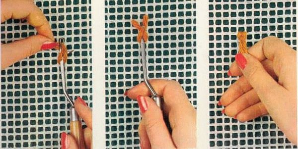 technique de broderie de tapis noués