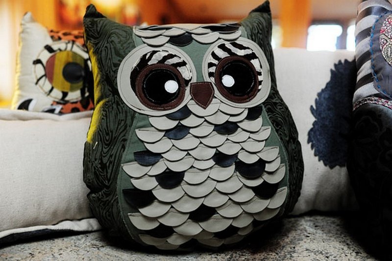 idées de photo hibou oreiller