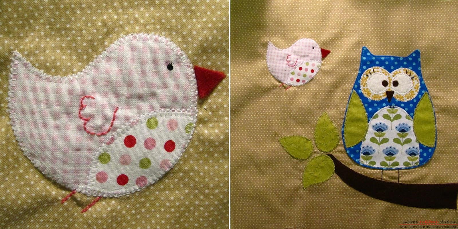 oreiller hibou avec applique photo