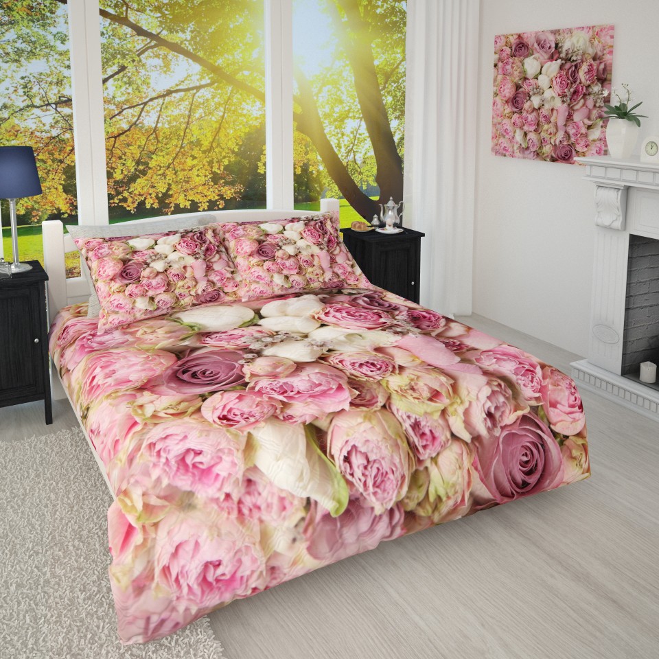 blanket with peonies