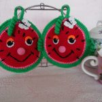 porte-pots au crochet pastèque