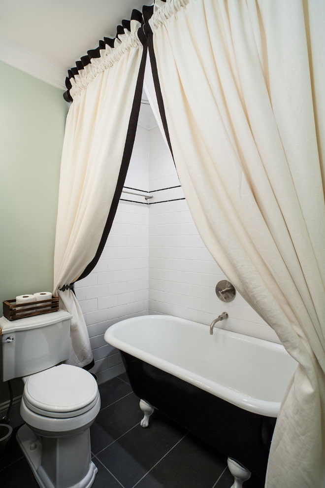 opções de idéias de cortinas de banheiro