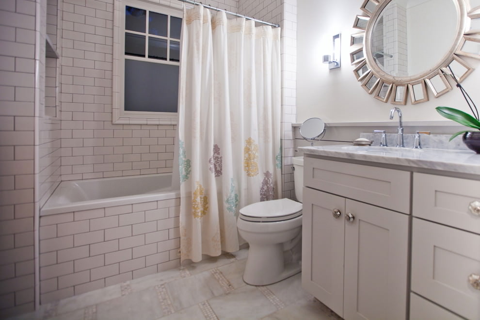 foto de decoração de cortinas de casa de banho
