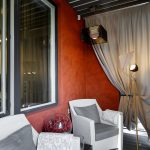 rideaux sur le balcon décor photo