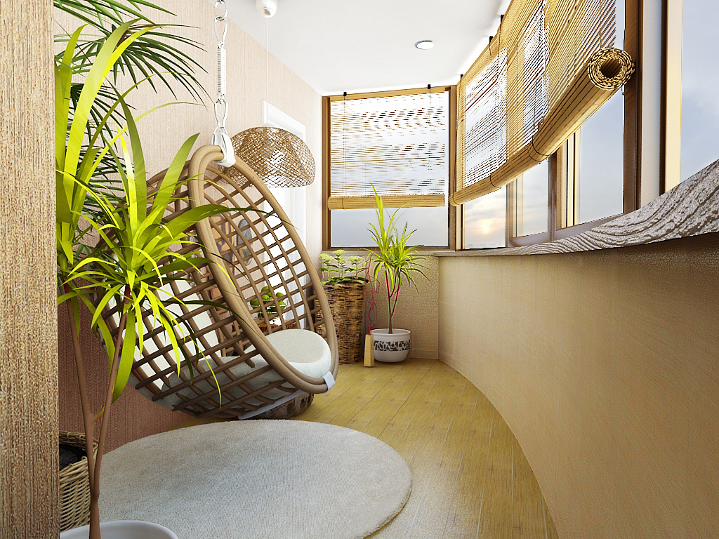rideaux sur le balcon