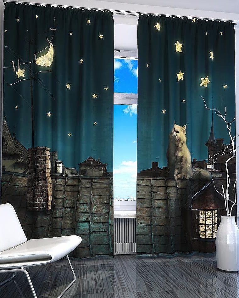 rideaux avec étoiles design photo