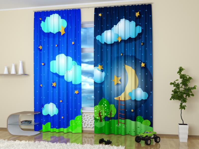 rideaux avec étoiles dans la chambre d'enfant