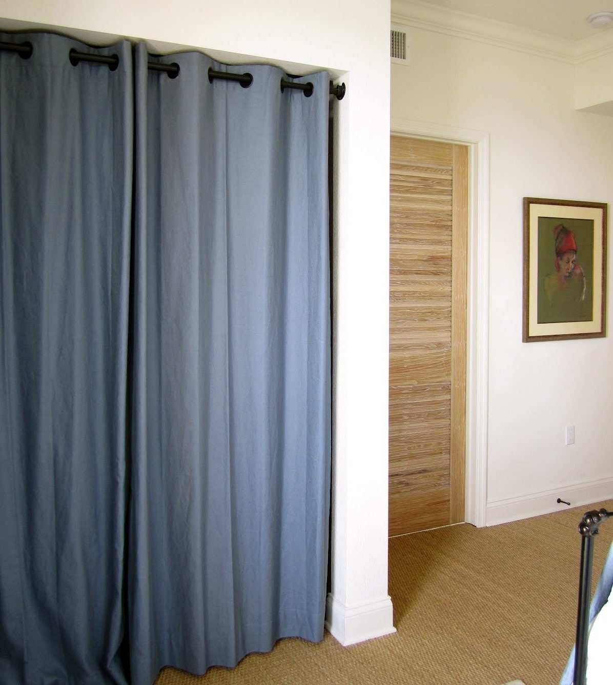 rideaux dans le dressing