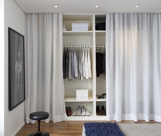 rideaux dans le dressing