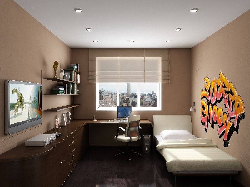 rideaux dans la chambre d'une photo de conception d'un garçon adolescent