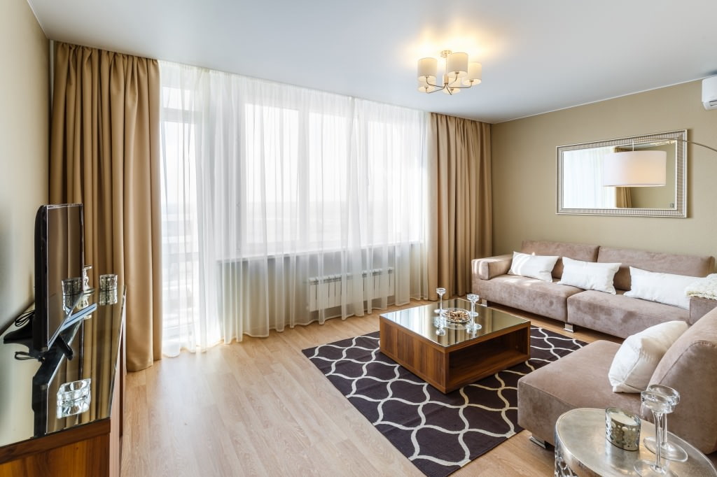 rideaux dans le salon moderne