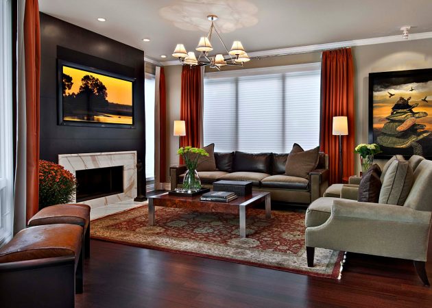 rideaux dans des idées de décoration de style moderne