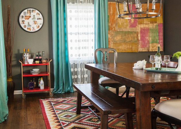rideaux dans une décoration de style moderne