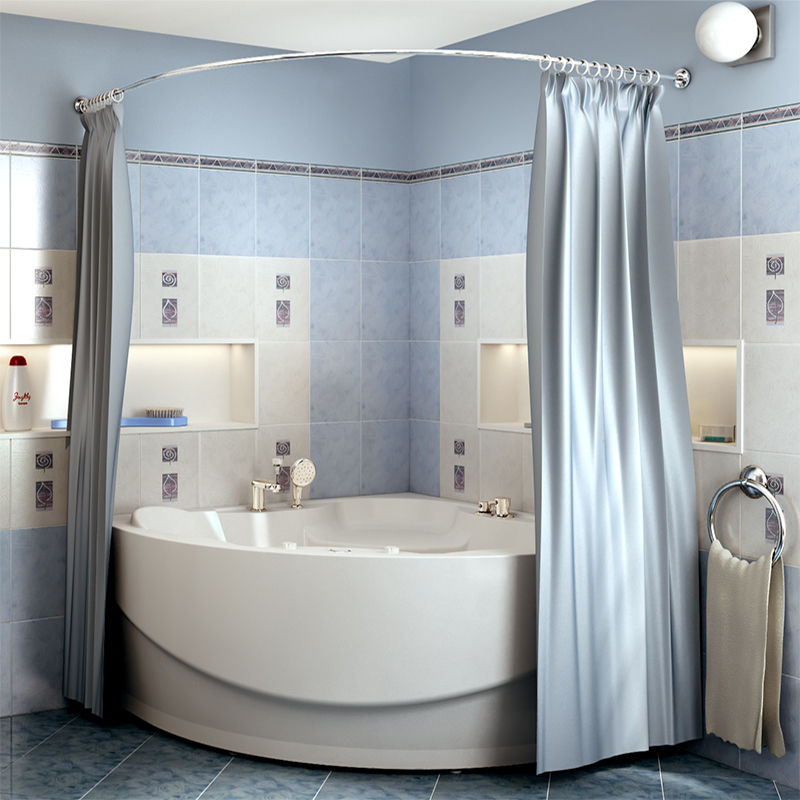rideaux à la salle de bain