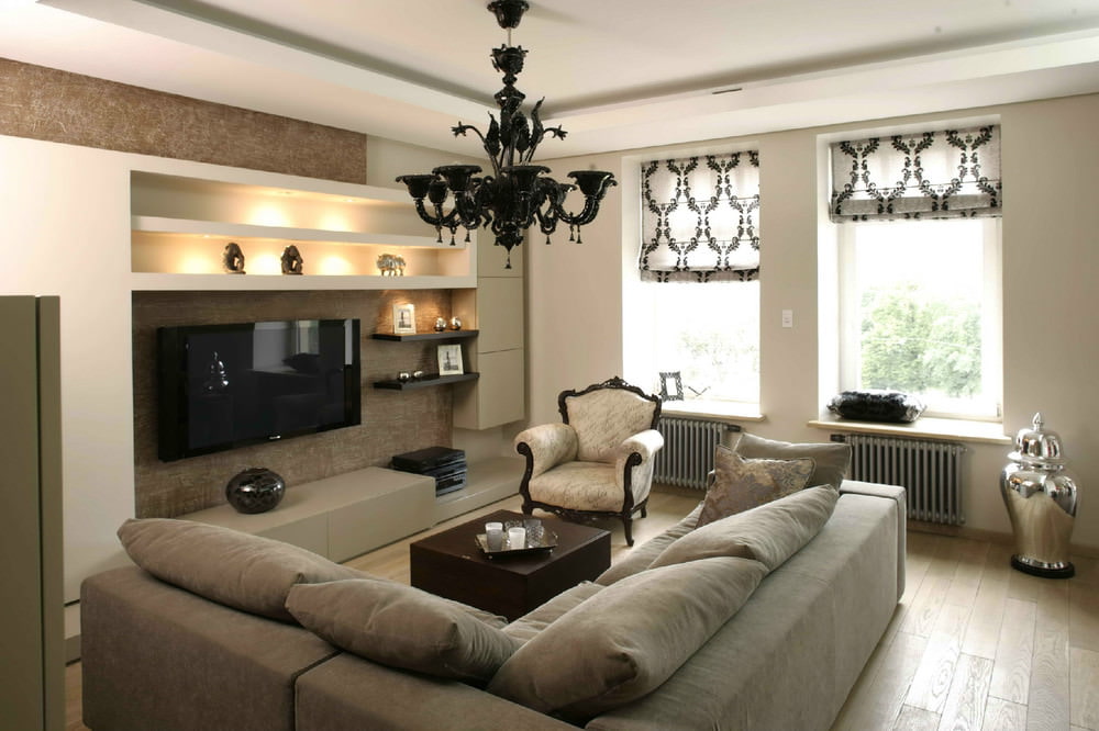 rideaux romains dans le salon