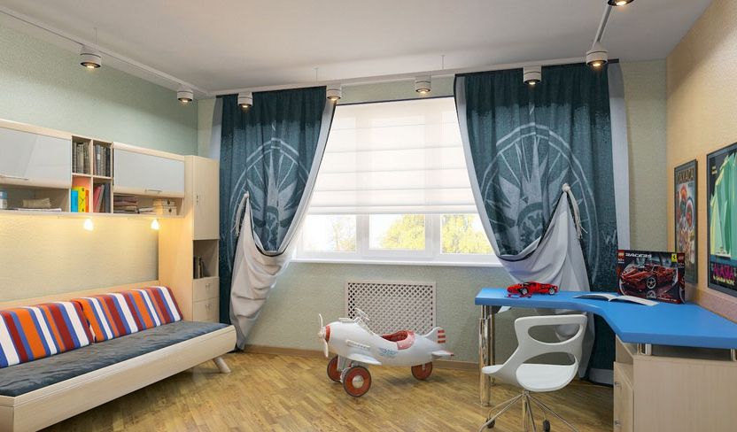 rideaux modernes dans la chambre adolescent garçon