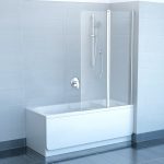 rideaux d'angle en verre pour la salle de bain photo