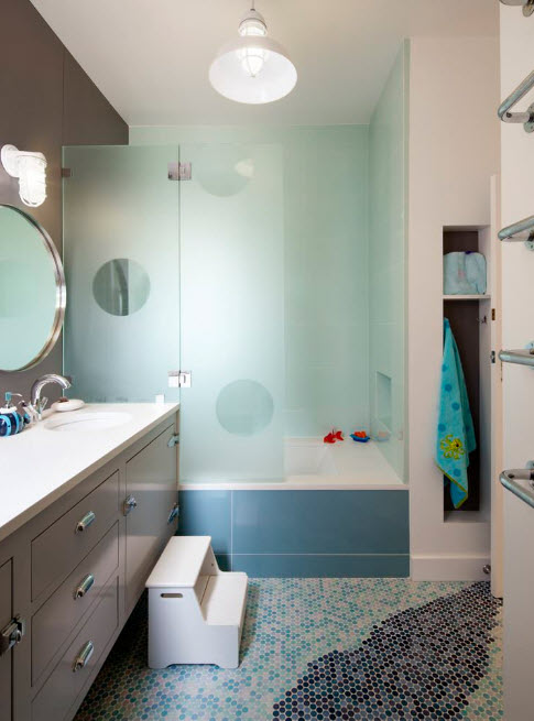 rideau de verre pour la salle de bain