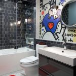 rideau de verre pour idées de design de salle de bain