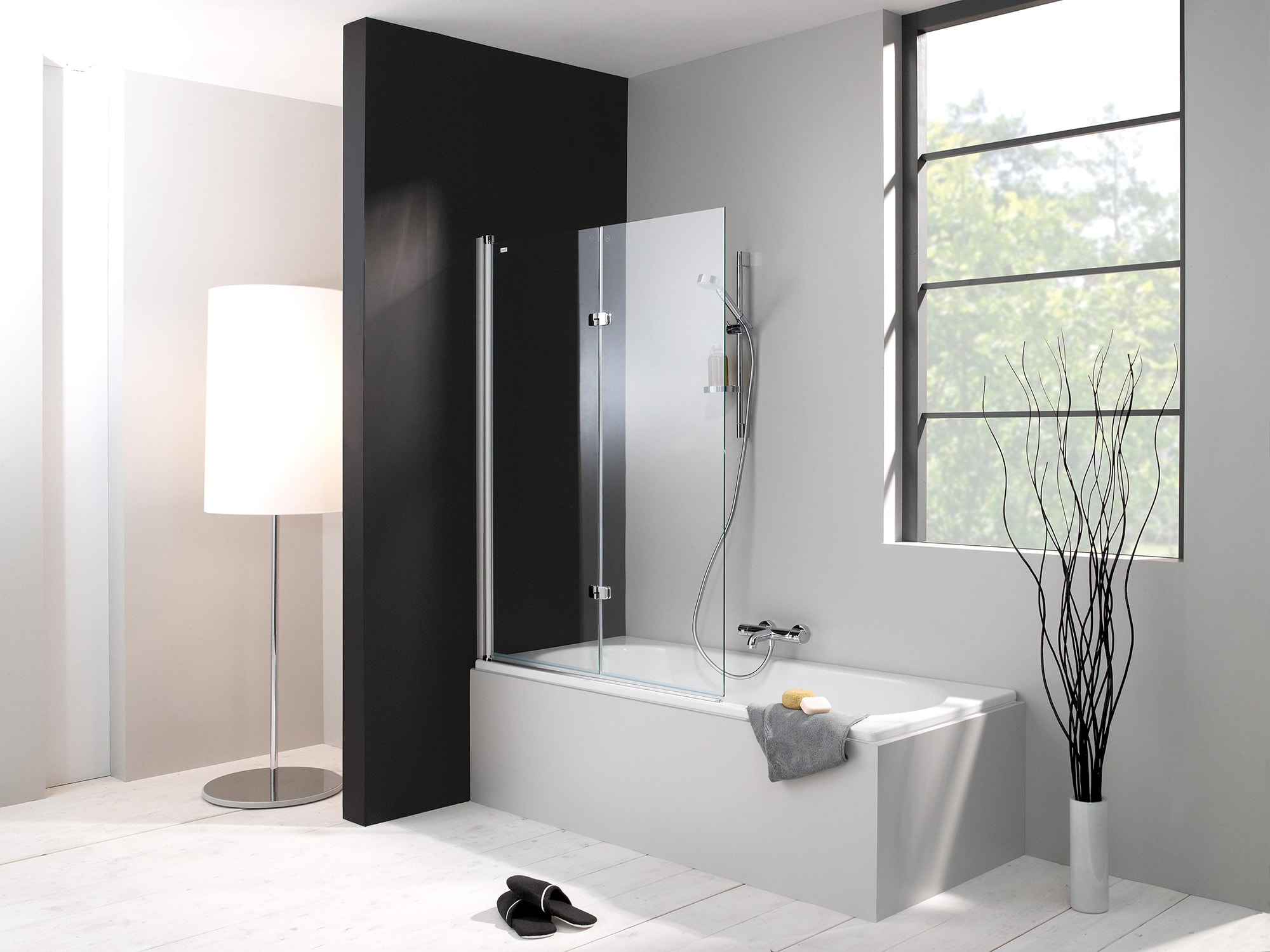 rideau dans la salle de bain