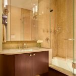 rideau de verre pour la photo de la salle de bain