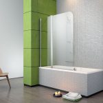 rideaux d'angle en verre pour la salle de bain