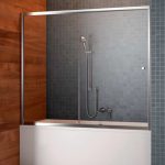 rideaux d'angle pour la conception de photo de salle de bain