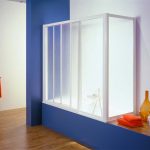 rideaux d'angle pour aménagements de salle de bain
