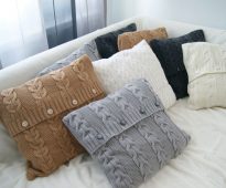 taie d'oreiller en tricot